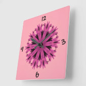 Hübsch in rosa quadratische wanduhr (Winkel)