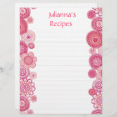 Hübsch in rosa Rezept Binder einfügen Letter Pages (Vorne/Hinten)