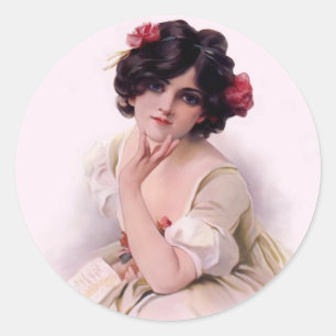 Hübsch in rosa runder aufkleber