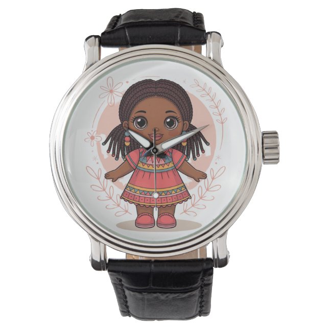 Hübsch in rosa Ticks Armbanduhr (Vorderseite)