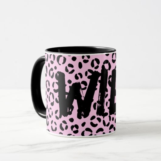 Hübsch in rosa Tierfarbe (Personalisiert) Tasse (Vorderseite Links)