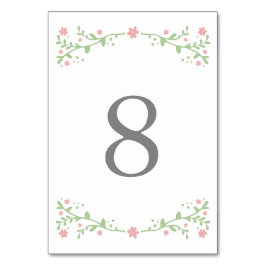 Hübsch in rosa Tischnummer Karten