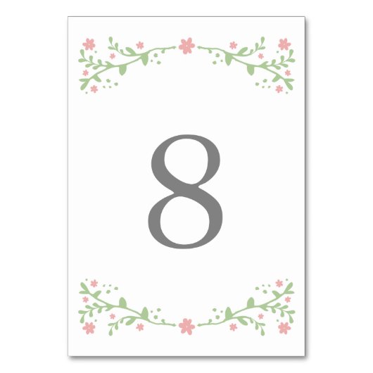 Hübsch in rosa Tischnummer Karten (Vorderseite)