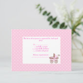 hübsch in rosa uAwg mit Kinderwagen RSVP Karte (Stehend Vorderseite)