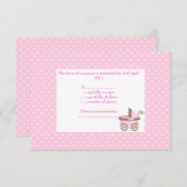 hübsch in rosa uAwg mit Kinderwagen RSVP Karte (Vorne/Hinten)