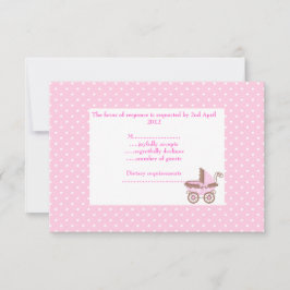hübsch in rosa uAwg mit Kinderwagen RSVP Karte