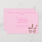 hübsch in rosa uAwg mit Kinderwagen RSVP Karte (Vorne/Hinten)