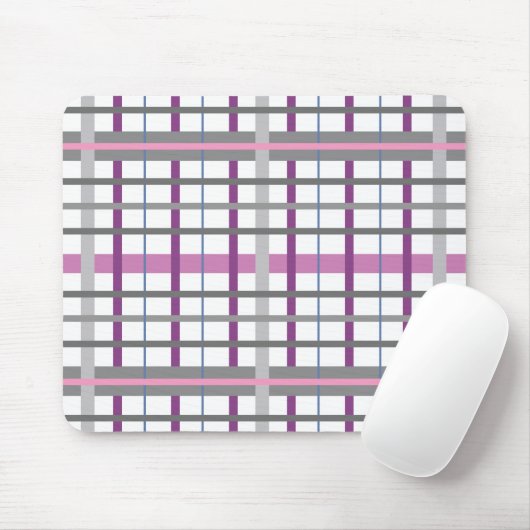 Hübsch in Rosa und Grau Kariert Mousepad (Mit Mouse)