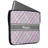 Hübsch in Rosa und Grau Karierter Laptop-Sieb Laptopschutzhülle (Vorne Rechts)