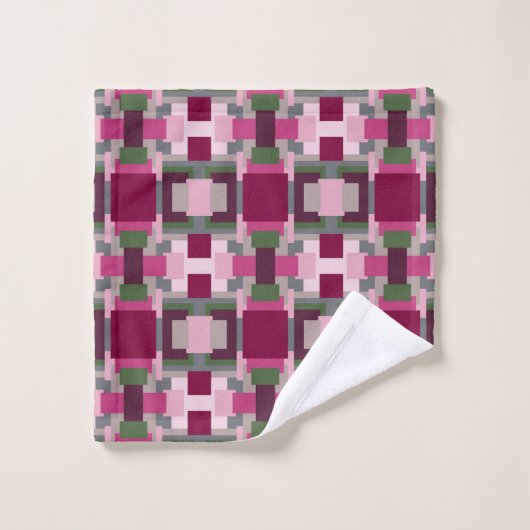 Hübsch in rosa und grün badhandtuch set (Waschlappen)