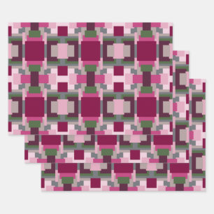 Hübsch in rosa und grün geschenkpapier set