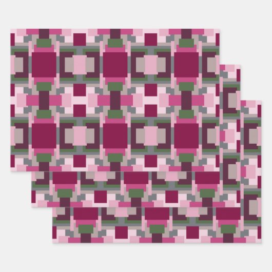 Hübsch in rosa und grün geschenkpapier set (Set)