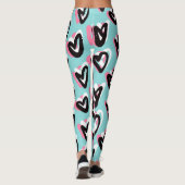 Hübsch in rosa und schwarz-grafischen Herz-Legging Leggings (Rückseite)
