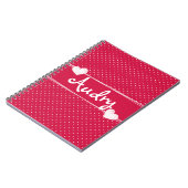 Hübsch in rosa und weißem Polkapunkte Valentine Notizblock (Linke Seite)