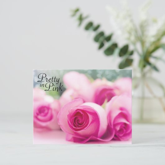 Hübsch in Rosen Postkarte (Stehend Vorderseite)