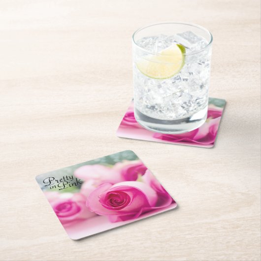 Hübsch in Rosen Rechteckiger Pappuntersetzer (Vor Ort)