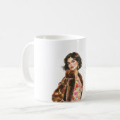 Hübsch in roter floraler Optik Kaffeetasse (Vorderseite Links)