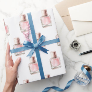 Hübsch in Weiß Rosa Nagellack Brautparty Geschenkpapier