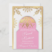 Hübsch in Weiß und Rosa 16 . Geburtstag Einladung (Vorderseite)