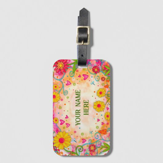Hübsch Inspirivity Fun Bloral Customized Gepäckanhänger (Vorderseite Vertikal)