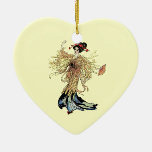 Hübsch Japanisch Geisha Blume Fairy Vintag Art Keramikornament