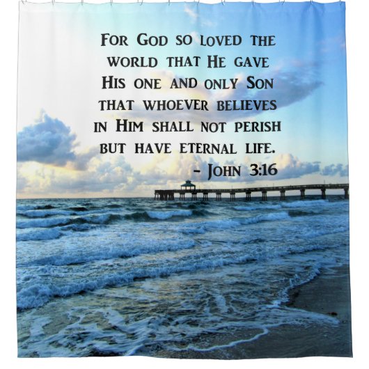 HÜBSCH JOHN 3:16 OCEAN FOTO DESIGN DUSCHVORHANG (Vorderseite)