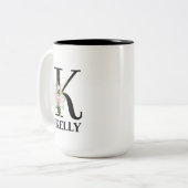 Hübsch K Mit Monogramm Initial Alphabet Zweifarbige Tasse (Vorderseite Links)