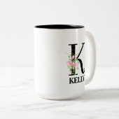 Hübsch K Mit Monogramm Initial Alphabet Zweifarbige Tasse (VorderseiteRechts)