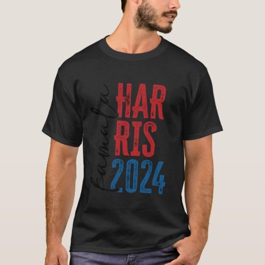 Hübsch Kamala Harris Shirt 2024 Grunge Script Femi (Vorderseite)
