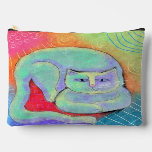 Hübsch Kitty Abstrakt Art Zubehörtasche (Vorderseite)