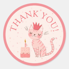 Hübsch Kitty Birthday Classic Round Sticker
