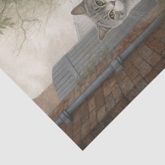 Hübsch Kitty Gray Cat Seidenpapier (Ausschnitt)