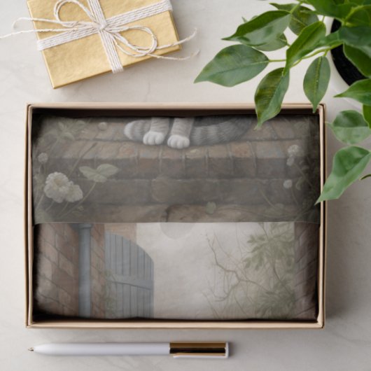 Hübsch Kitty Gray Cat Seidenpapier (Geschenk)