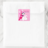 Hübsch Kitty Paris Geburtstagskleber Quadratischer Aufkleber (Tasche)