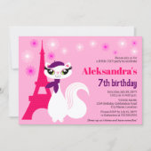 Hübsch Kitty Paris Pink Birthday Einladung (Vorderseite)