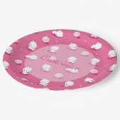 Hübsch Kitty Pink Kittens Musterpapier Teller (Schrägansicht)