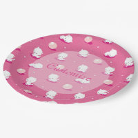 Hübsch Kitty Pink Kittens Musterpapier Teller