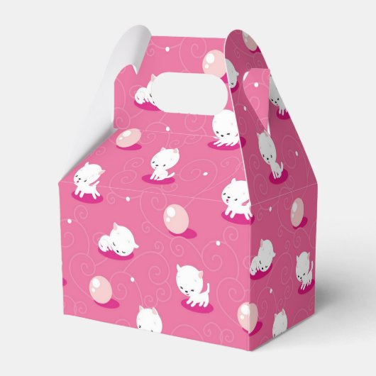 Hübsch Kitty Pink Kittens Pattern Gefälligkeitsbox Geschenkschachtel (Rückseite)