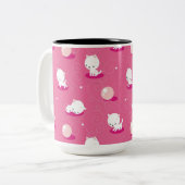 Hübsch Kitty Pink Kittens Pattern Kaffeemaschine T Zweifarbige Tasse (Vorderseite Links)