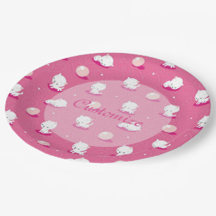 Hübsch Kitty Pink Kittens Pattern Papier Teller