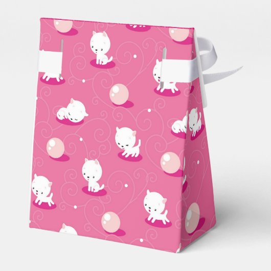 Hübsch Kitty Pink Kittens Sparkle Gefallen Box Geschenkschachtel (Rückseite)