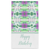 Hübsch Kleine Lila Blume Gemusterte Geschenktasche Kleine Geschenktüte (Rückseite)