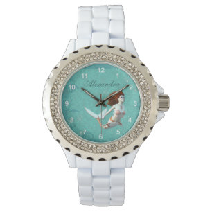 Hübsch Koi Mermaid schwimmen unter Wasser Armbanduhr