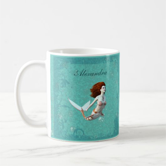 Hübsch Koi Mermaid schwimmen unter Wasser Kaffeetasse (Links)