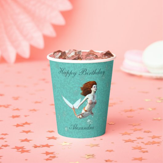 Hübsch Koi Mermaid schwimmen unter Wasser Pappbecher (Insitu)