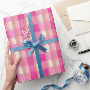 Hübsch lackierte, rosa Karierte Papierrolle Geschenkpapier