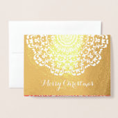Hübsch Lacy Blume Gemustert Frohe Weihnachten Folienkarte (Vorderseite mit Umschlag)