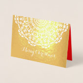 Hübsch Lacy Blume Gemustert Frohe Weihnachten Folienkarte (Vorderseite)