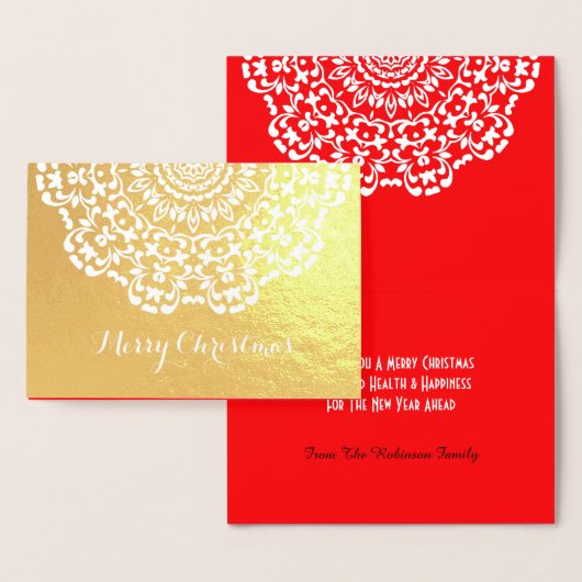 Hübsch Lacy Blume Gemustert Frohe Weihnachten Folienkarte (Anzeige)