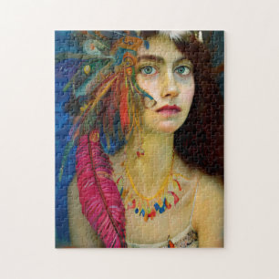 HÜBSCH LADY INDIAN DRESS ART JIGSAW PUZZLE